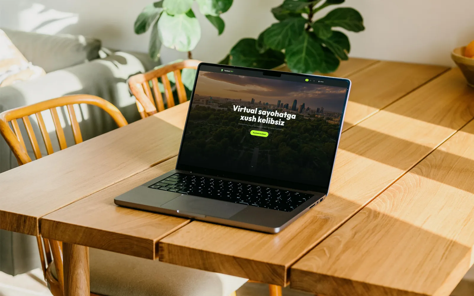 Tashkent Parks 360 virtual tour platform — iPad Pro and MacBook mockups